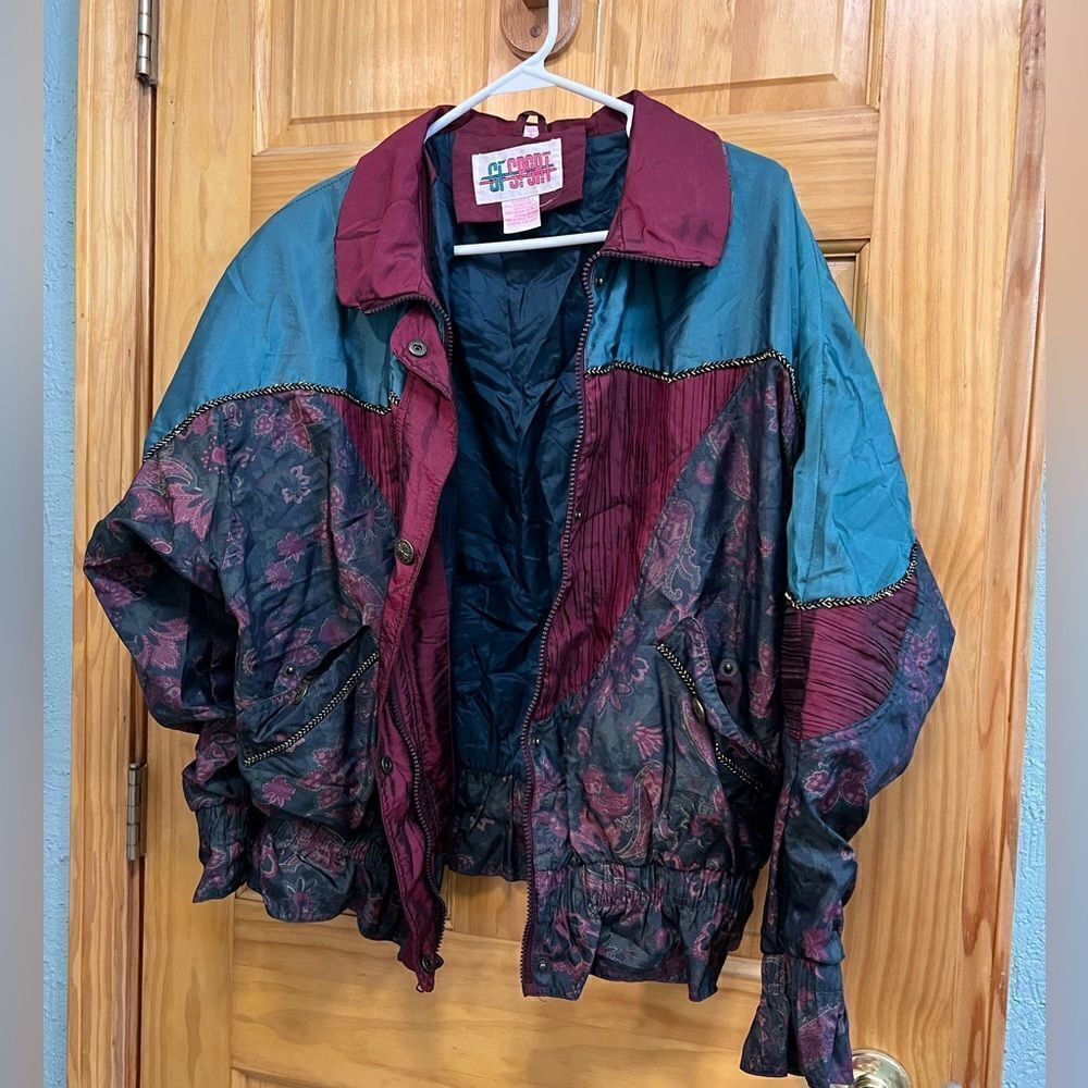 Vintage G.F. Sport size large patchwork fabric jacket